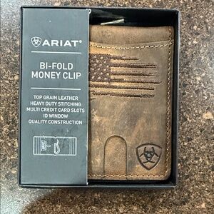 Ariat Distressed Brown Leather Money Clip